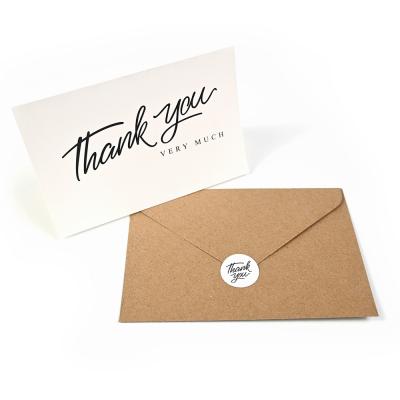 China Small Business Thank You Cards Set with Brown Kraft Paper Envelopes and Stickers for sale