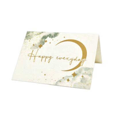 China Customized Gold Foil Folded Thank You Card Envelope Greeting Cards Blank for Oem CMYK for sale