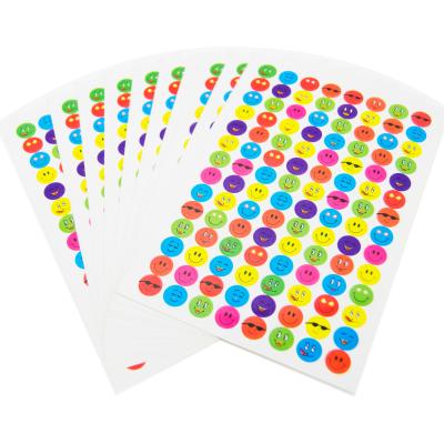 China Colorido Smiley Papel Fichas de pegatinas juguetes educativos preescolares tamaño personalizado Logotipo en venta