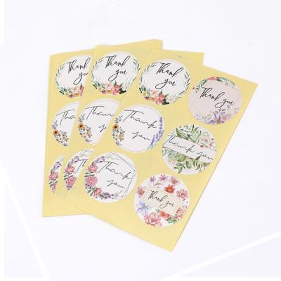 China Self Adhesive Circle Thank You Stickers Label With Lamination Finish Custom Logo for sale