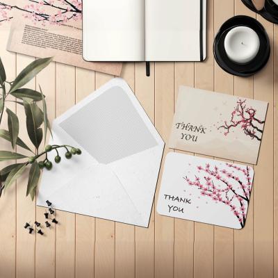 China Floral Paperboard Recordable Greeting Card Custom Thank You Note Cards for sale