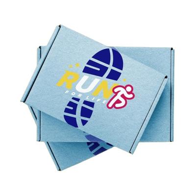 China Custom Logo gedruckt Klappbare blaue Dickkartonpapier Versandboxen für Kleidung Schuhe zu verkaufen