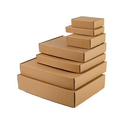 China Custom Eco Friendly Brown Kraft Paper Box Clothing Shipping Packaging Boxes for sale