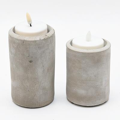 China Various types home decoration cylindrical candles are suitable for wholesale custom cement candlesticks table decoration cement candle holder for sale