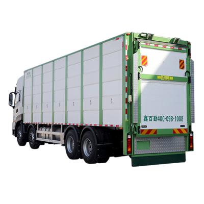 China 360 hp 3 floors 9.6m aluminum 8 x 4 dongfeng live pig delivery farm truck 11920*2530*3995mm for sale