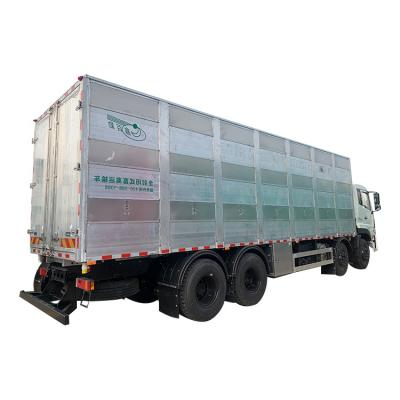 China dongfeng 8x4 aluminum floors 9.6m livestock 315 livestock poultry pig animal transport truck 11800*2500*3960mm optional for sale