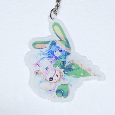 China Promotion Gift eco-friendly factory custom made acrylic keychain holographic anime acrylic charm for sale