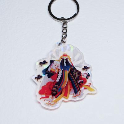 China Promotion Gift Make Your Own Anime Glitter Hologram Key Anime Charm Chain Resin Stick Custom Acrylic Charm for sale