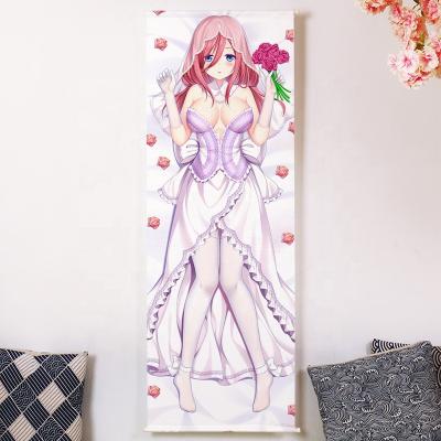 China Automotive The Quintessential Scroll Quintuplets Anime Fabric Custom Printed Wall Scroll Nakano Miku Cartoon Posters Design Wall for sale