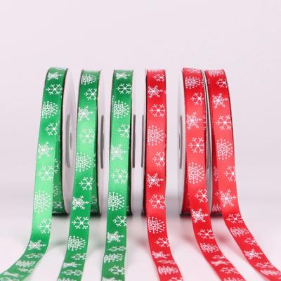 China Eco - Friendly Christmas Logo Printed Satin Flex Ribbon for sale