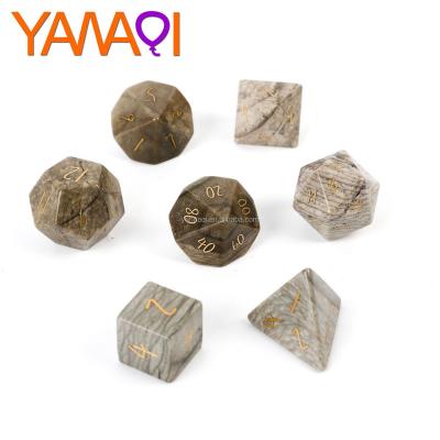 China Ocean Polyhedral Synthetic Stone Dies OEM Stone Dies RPG Set dnd 7 PCS Factory Custom Goods In Stock Z03 for sale