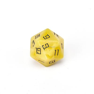 China Polyhedron stone natural custom stone dice natural jade gemstones RPG lemon jade game dies set Z08 for sale