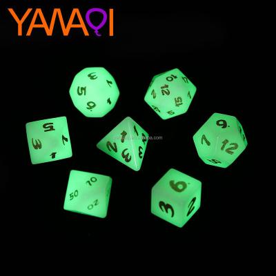 China Customized Dice Synthetic Green Moonstone Die Sets D4 D6 D8 D10 D12 D20 Dies Props Z09 A08SETZ09-A047 for sale