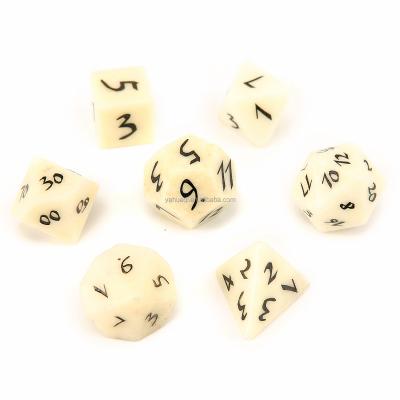 China 7pcs Dice Set Factory Selling Natural Ivory Jade Stone Dice For Board Game Z06 for sale