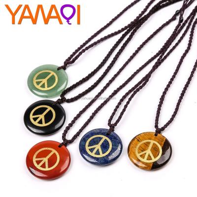 China TRENDY in Popular Viking Jewelry Peace Symbol Peace Sign Peace Symbol Pendant Norse Running Cross Necklace for sale