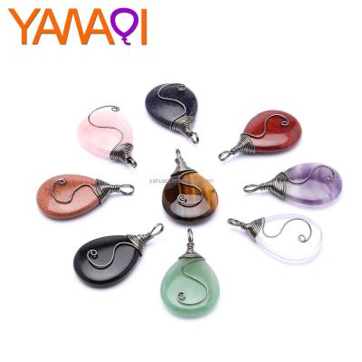 China Fashionable wholesale crystal pendant drop hand-injury gem ESTY jewelry creative border men's women's women's jewelry water wholesale for sale