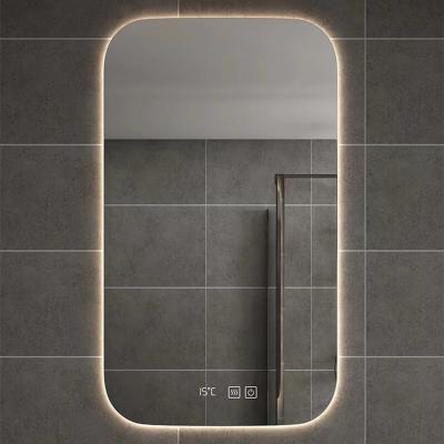 China New Magnifying Smart Touch Dimming Led Large Back Light Bathroom Vanity Mirror Wall Mounted Makeup Mirror for sale