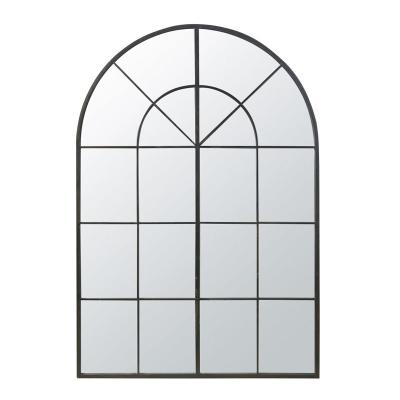 China Modern Gold Arched Rectangular Decorative Arch Framed Luxury Living Room Window Wall Mounted Mirror for sale