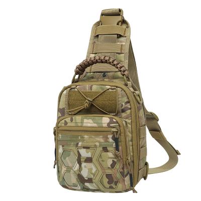 China Army camouflage anti-theft outdoor laser cutting men's and women's general camping, mountaineering, hunting and climbing tactical trunk bag for sale