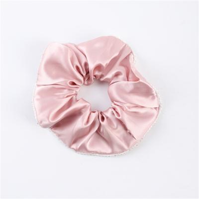 China Hot Sale 100% Large Elastic Silk Puffy Hair Scrunchies Elastic Hair Ties For Girls for sale