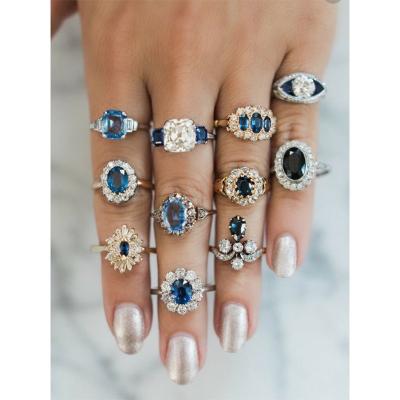 China Luxury Female White Bridal Promise Crystal Engagement Rings For Women Wedding Ring Set Fashion Filled Jewelry from SinDlan 11Pcs/Set ALLOY for sale