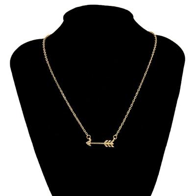 China Vintage Sindlan Gold Plated Necklace Chain For Women Wholesale Arrow Crystal Pendant Necklace for sale