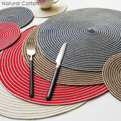 China Nordic round candle sustainable cotton woven glass table mats and coasters drink car home decoration cup coasters for sale