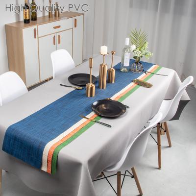 China Nordic Washable Decorations Solid Non-slip Luxury PVC Chinese Table Runners For Party Dining Home Hotel for sale