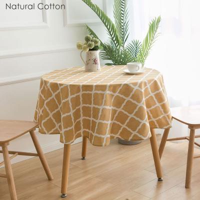 China Nordic round table cover fabrics heat insulation plaid cotton canvas decorations for cake table party home dining hotel banquet for sale