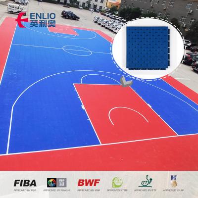 China Elastic sports court SES flooring for the whole outdoor sports court like half basketball court for sale