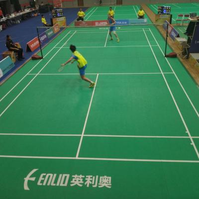 China BWF Approved 7.0 Mm Green Thinkness PVC Sport Flooring For Badminton Y-23170S for sale