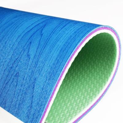 China Futsal blue maple color PVC wooden roll for futsal court for sale