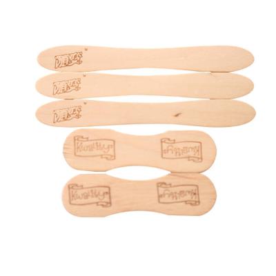 China Viable Hot Stamp Engraved Perfect Wooden Ice Cream Scooper Disposable Wooden Ice Cream Spoon for sale