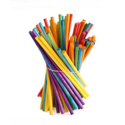 China 100pcs 150mm Kid Viable Gifts Round Lolly Sticks Cake Dowel For DIY Wooden Food Craft for sale