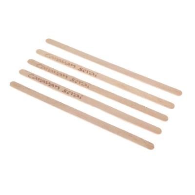 China Sustainable Low Price Sterile Unpolluted Laser Printed Wooden Coffee Stirrer Sticks for sale