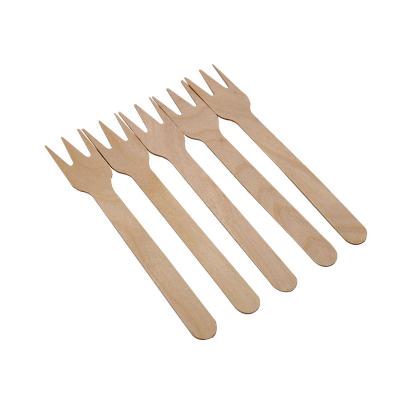 China Customized Logo 140mm Disposable Biodegradable Wooden Cutlery 160mm Wooden Fork for sale