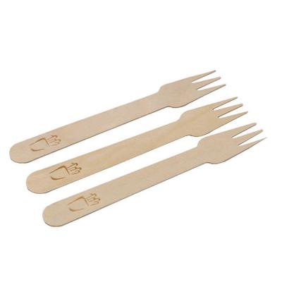 China Customized Size Disposable Logo Printable Eco-Friendly Birch Wooden Forks With High Quality for sale