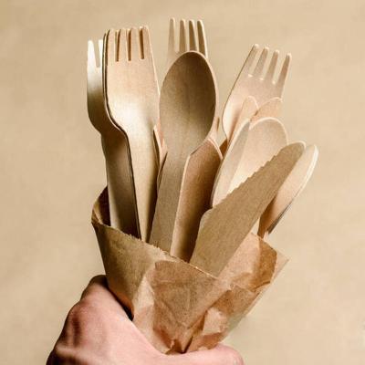 China Wholesale Factory Price Birch Wood Eco Friendly Disposable Cutlery For Party for sale