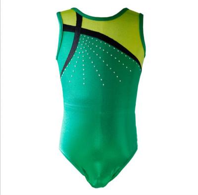 China Wholesale Cheap High Quality Shiny Kids Girls Dancer Tights Factory Spandex Gymnastics Green Sleeveless Dancer Tights Girls for sale