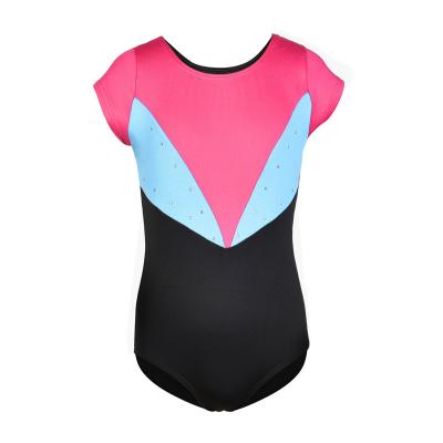 China Wholesale High Quality Spandex Girls Dancer Tights Factory Kids Gymnastics Quick Dry Short Sleeve Short Dancer Tights for sale