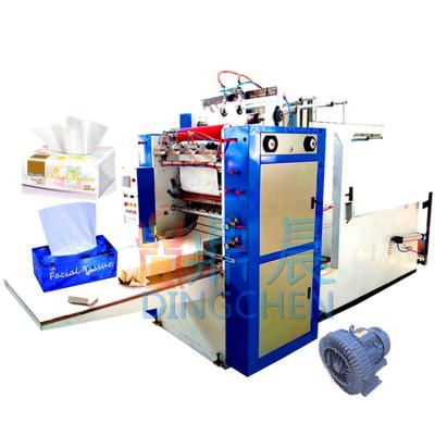 China Home Use Best Price Automatic Soft Cardboard V Shaped Package Box Folding Facial Tissue Machine for sale