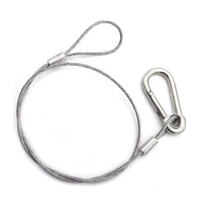 China Multi Application 7x7 7x19 Screw Lock Cable Rigging 304 14mm 22mm 16mm Assembly Stainless Steel Wire Rope With Hook For Tower Crane for sale