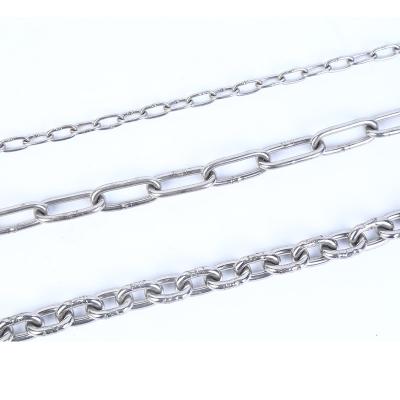 China Wholesale Out On Stock Customized Stainless Steel DIN763 Long Round Link Chain for sale