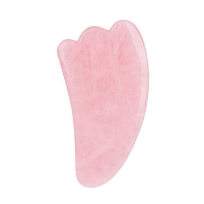 China Handheld Body Massager Fast Ship Face and Body Rose Quartz Horn Shaped Gua Sha Board Jade Stone Scraping Massage Tool For for sale