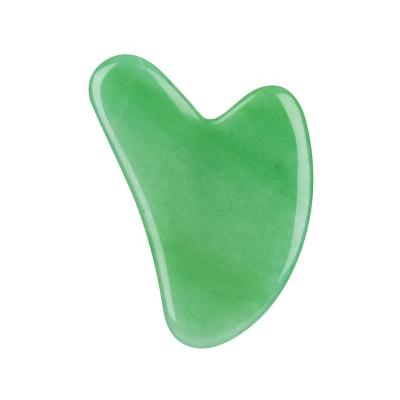 China Face Wholesale massage jade roller stone scraping gua sha green aventurine guasha for facial lifting and tightening for sale