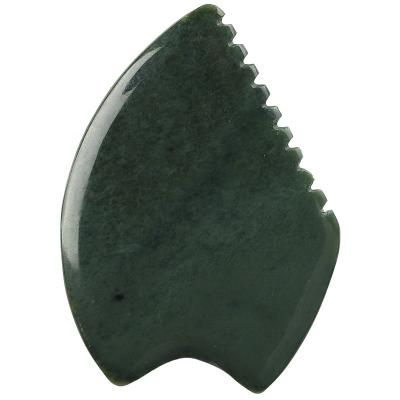 China Face Factory Wholesale 100% Natural Green Aventurine Stone Nephrite Jade Gua Sha Set Massage Tool Custom logo Guasha Facial Tool for sale