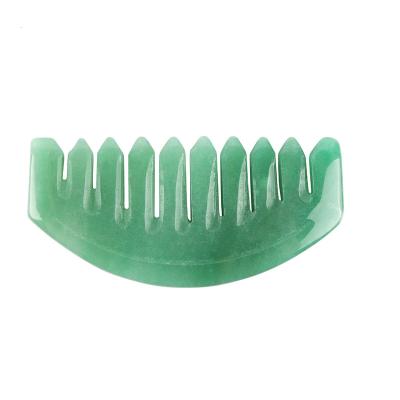 China Head Private label Head gua sha Comb Natural Green Jade Guasha Hair Comb Set Gua Sha massage tool for sale