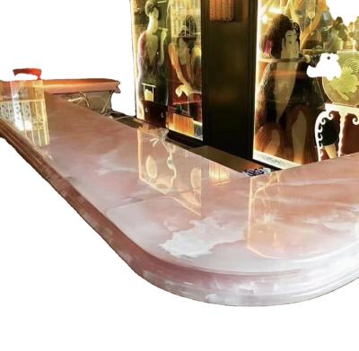 China Modern High Quality Pink Onyx Marble For Top Stone Bar Price for sale