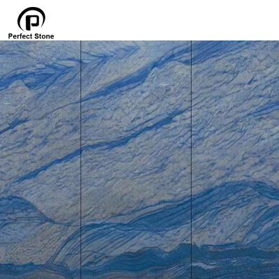 China Azul Macaubas Sintered Stone Blue Modern Artificial Agglomerated Stone For Floor And Wall Cladding Decoration for sale