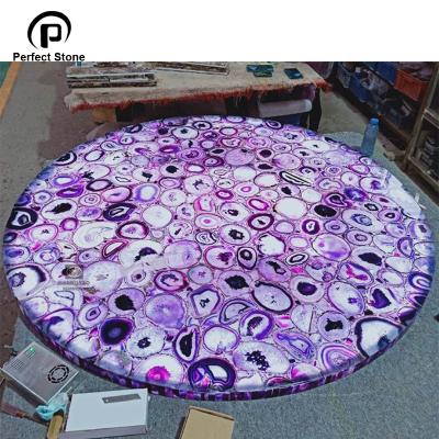 China Modern Agate Stone Table Top For Living Room And Hotel Using Home Decor for sale